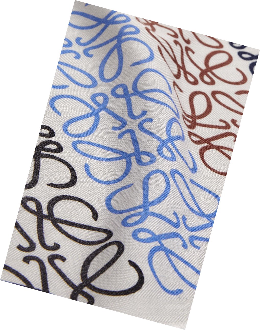 Loewe Anagram lines scarf in wool and cashmere Grises Claro Multicolor | FZBCK-7615