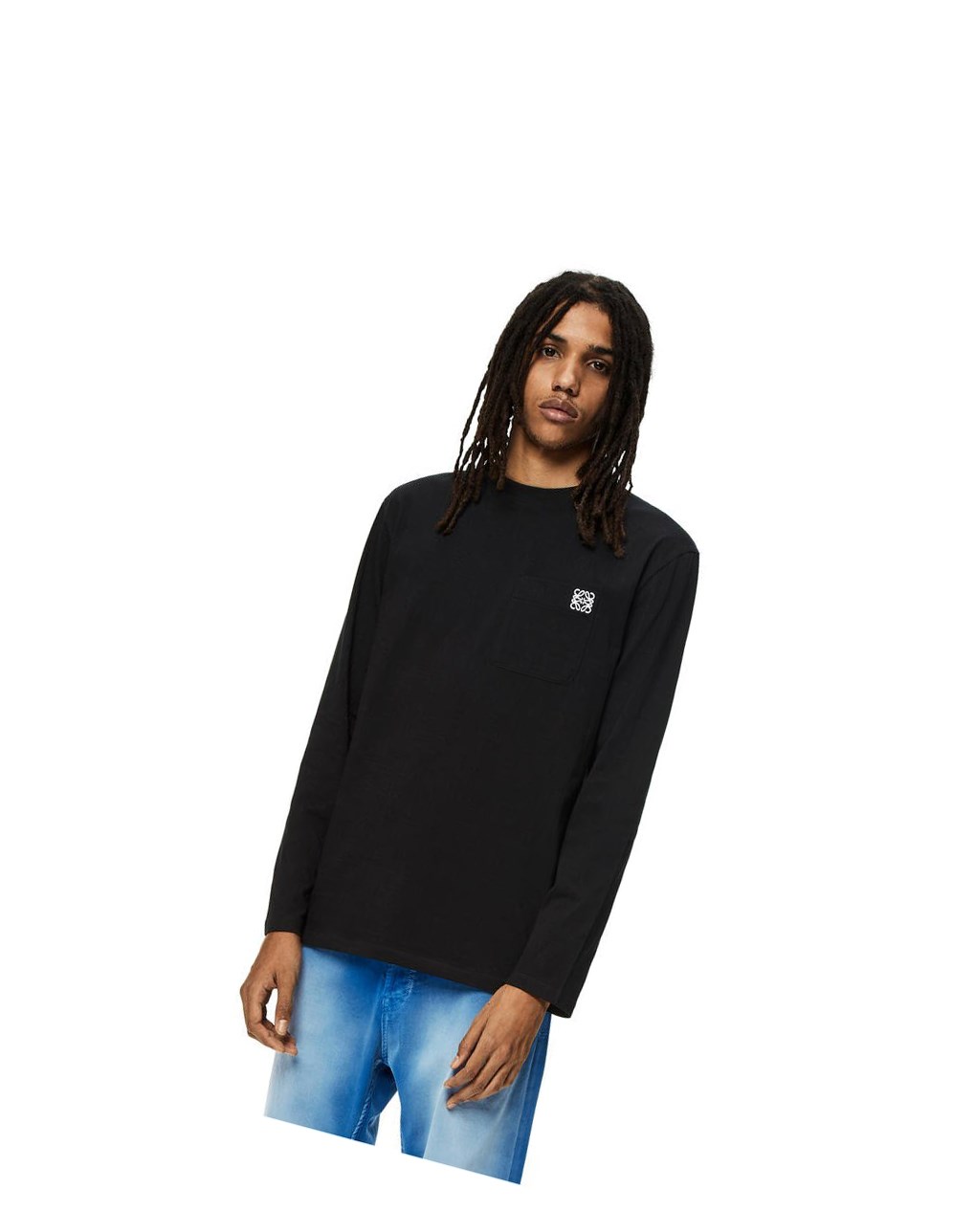 Loewe Anagram long sleeve T-shirt in cotton Negros | TSYDZ-8913