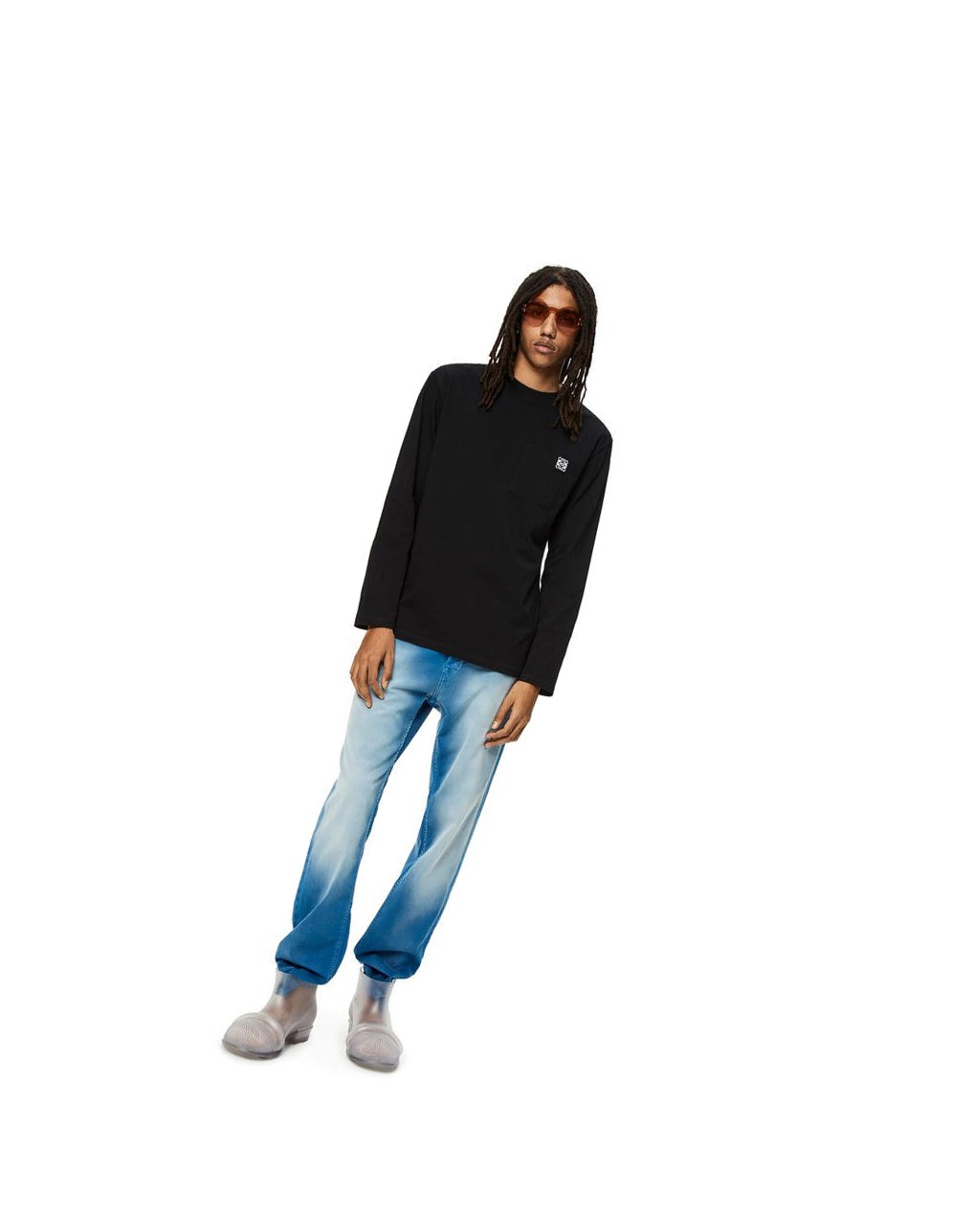 Loewe Anagram long sleeve T-shirt in cotton Negros | TSYDZ-8913