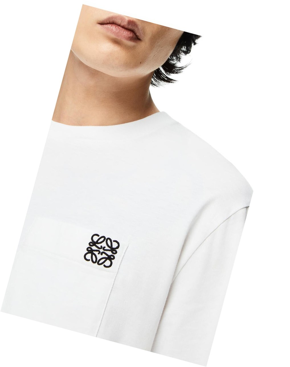 Loewe Anagram long sleeve T-shirt in cotton Blancos | YJRBG-5109