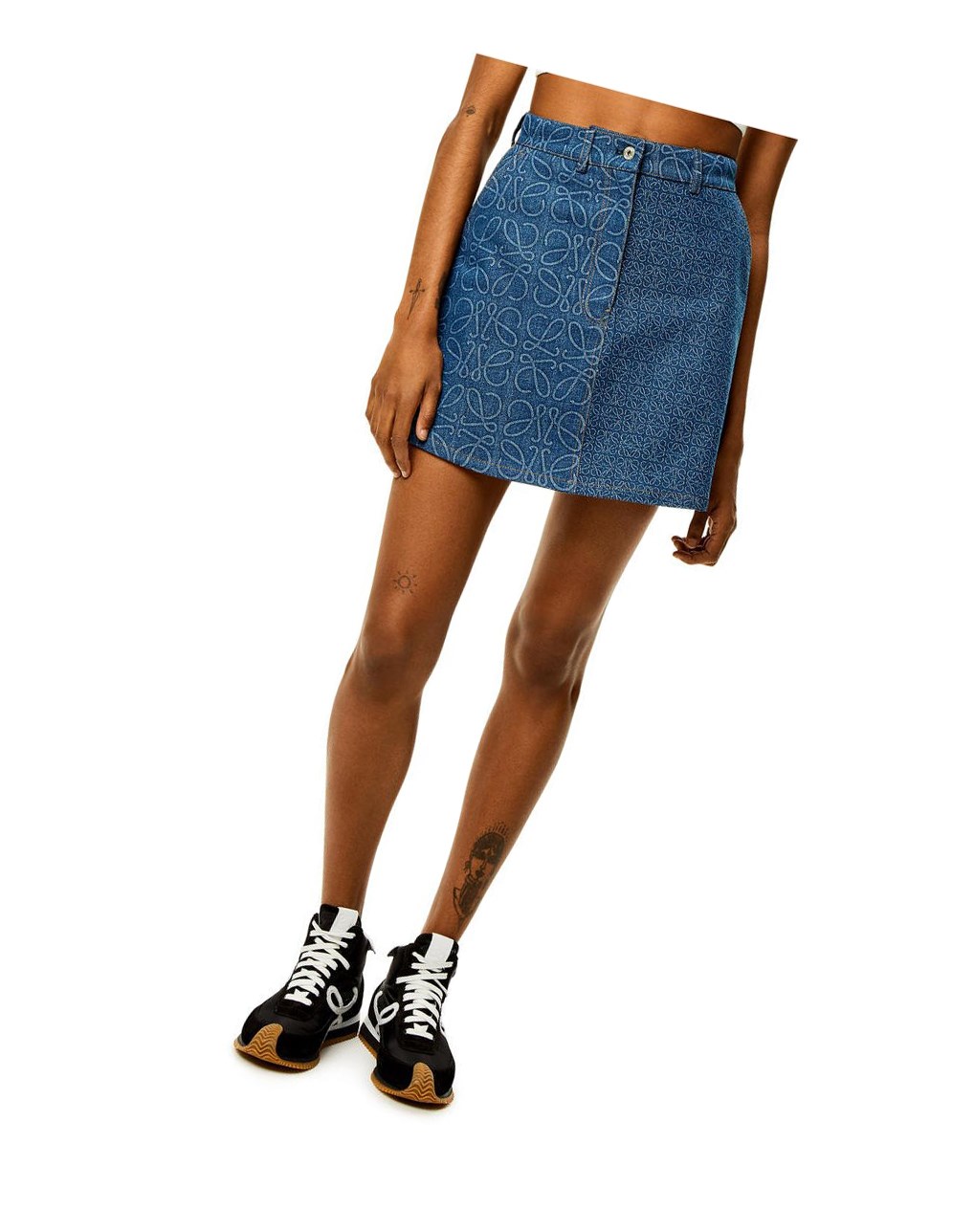 Loewe Anagram mini skirt in denim Azules Azules | QVPIW-3674