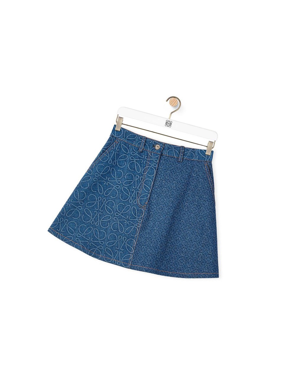Loewe Anagram mini skirt in denim Azules Azules | QVPIW-3674