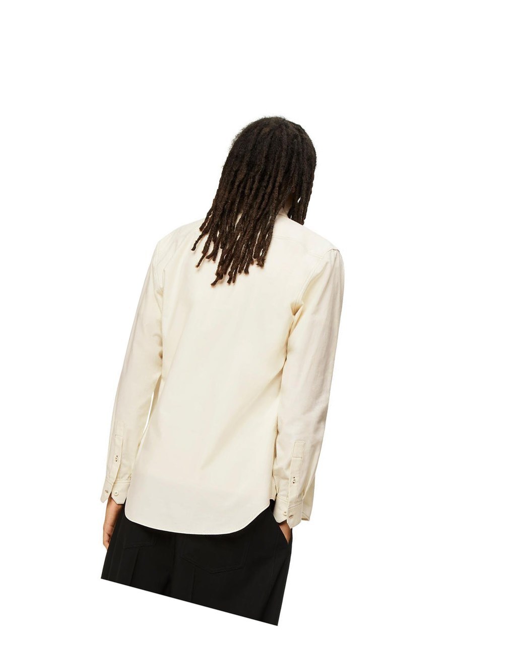 Loewe Anagram pocket shirt in cotton Ecru | BSLJE-9748