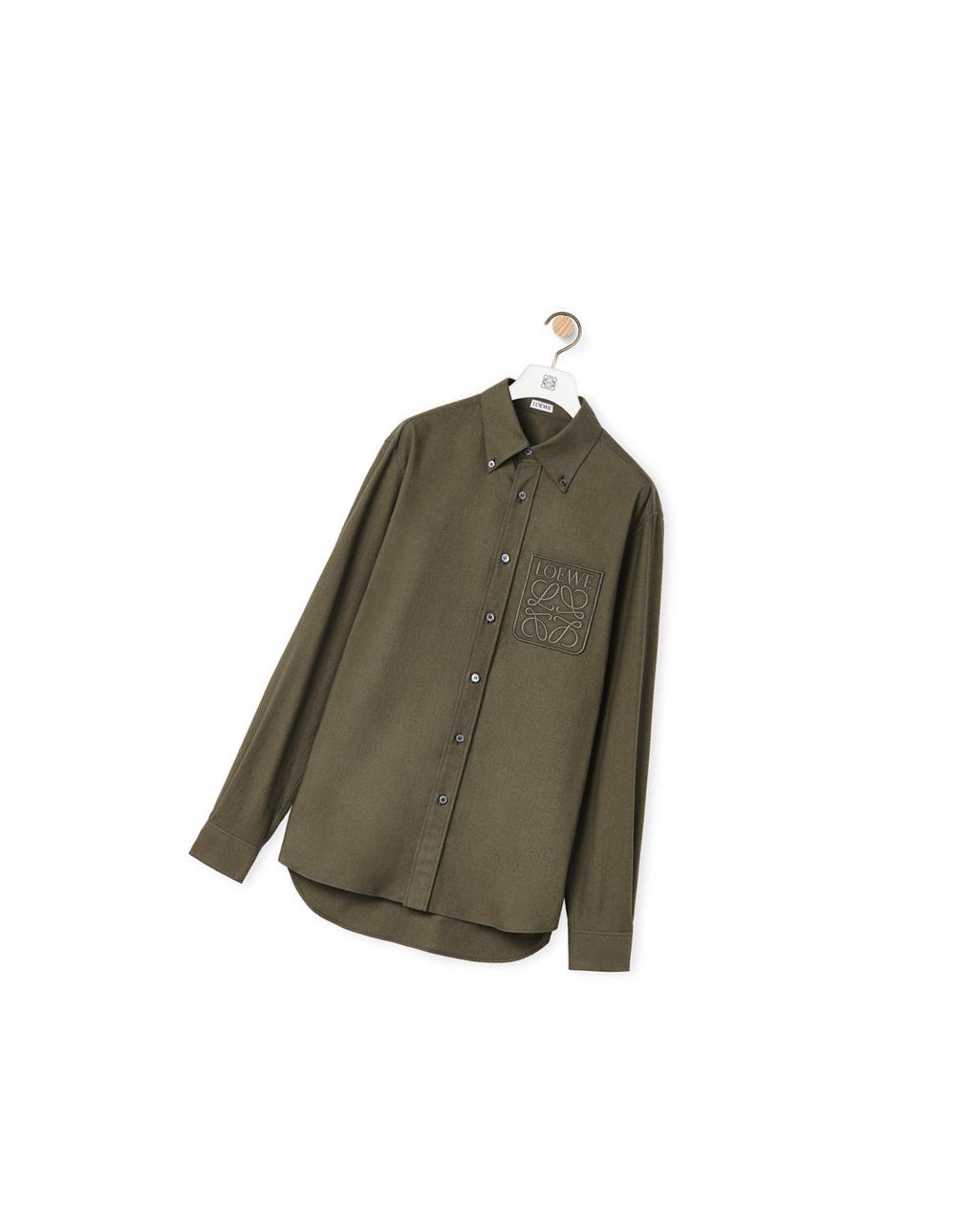Loewe Anagram pocket shirt in cotton Kaki Verdes | MGIEQ-4019