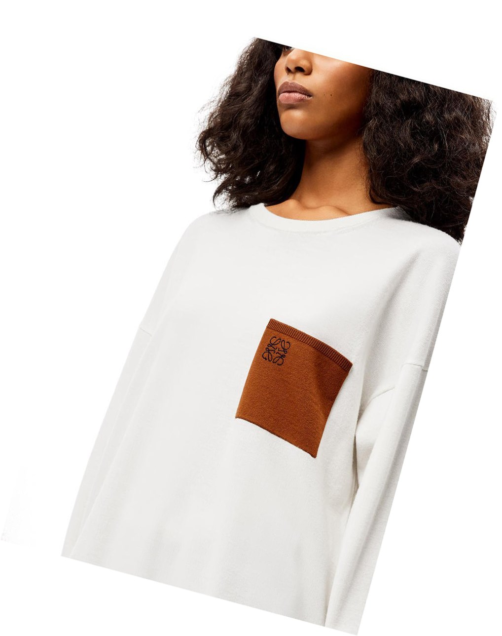 Loewe Anagram pocket sweater in wool Marrom | RXWPS-7124