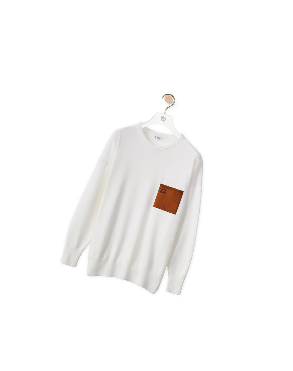 Loewe Anagram pocket sweater in wool Marrom | RXWPS-7124