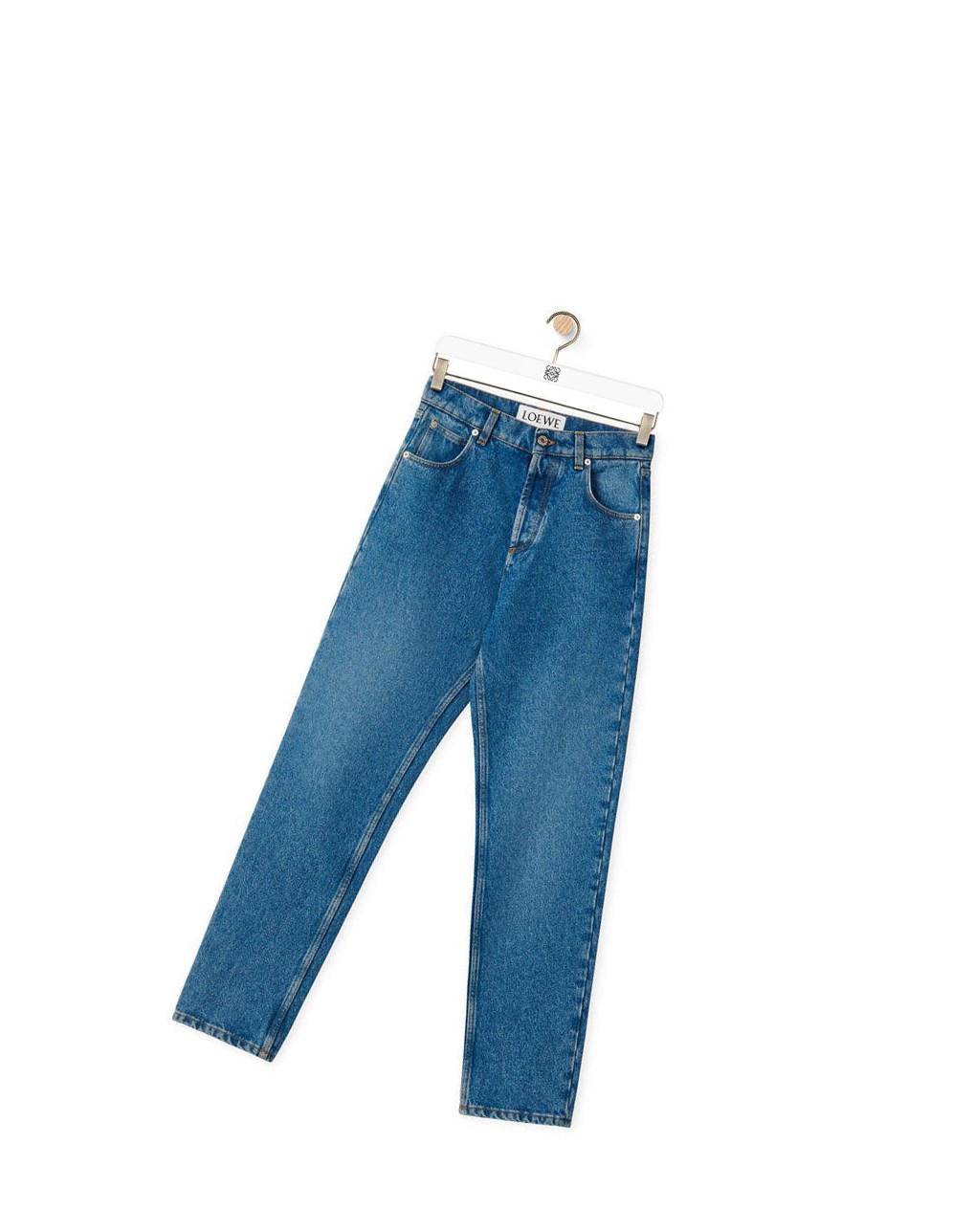Loewe Anagram pocket tapered jeans in stone washed denim Azules | RKUFI-1869