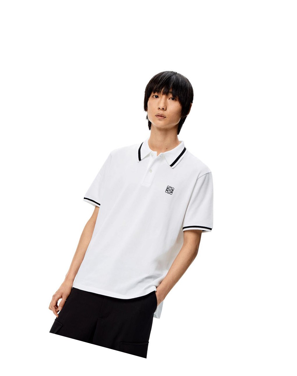 Loewe Anagram polo in cotton Blancos | UXOCI-8047