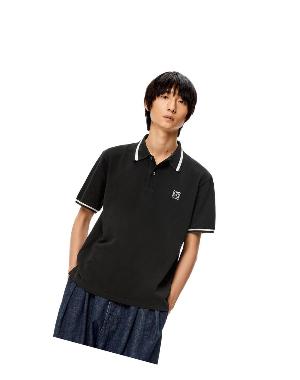 Loewe Anagram polo in cotton Negros | IDNLU-5947