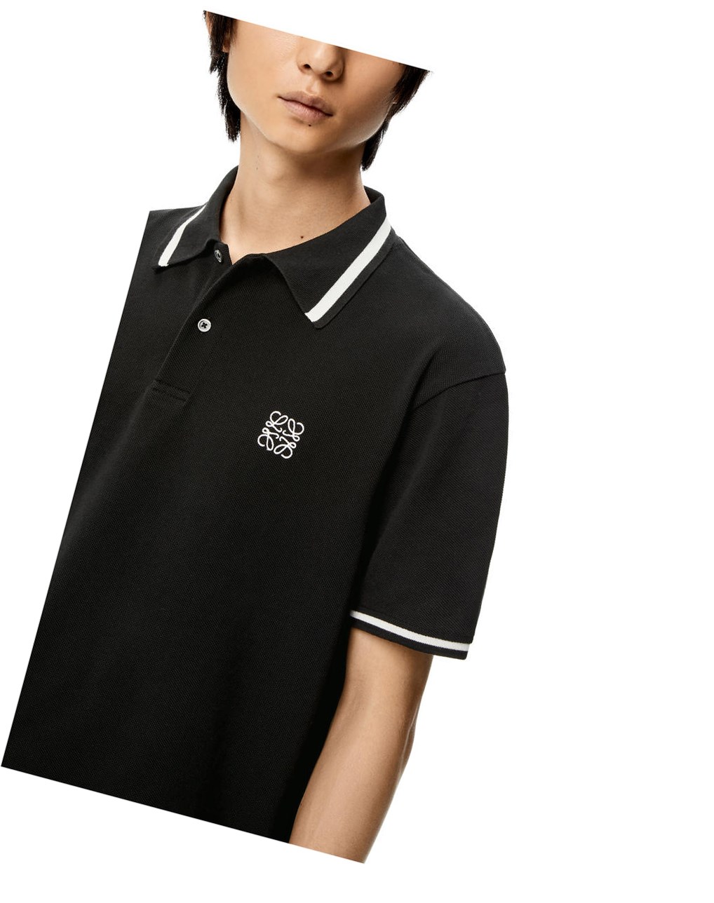 Loewe Anagram polo in cotton Negros | IDNLU-5947