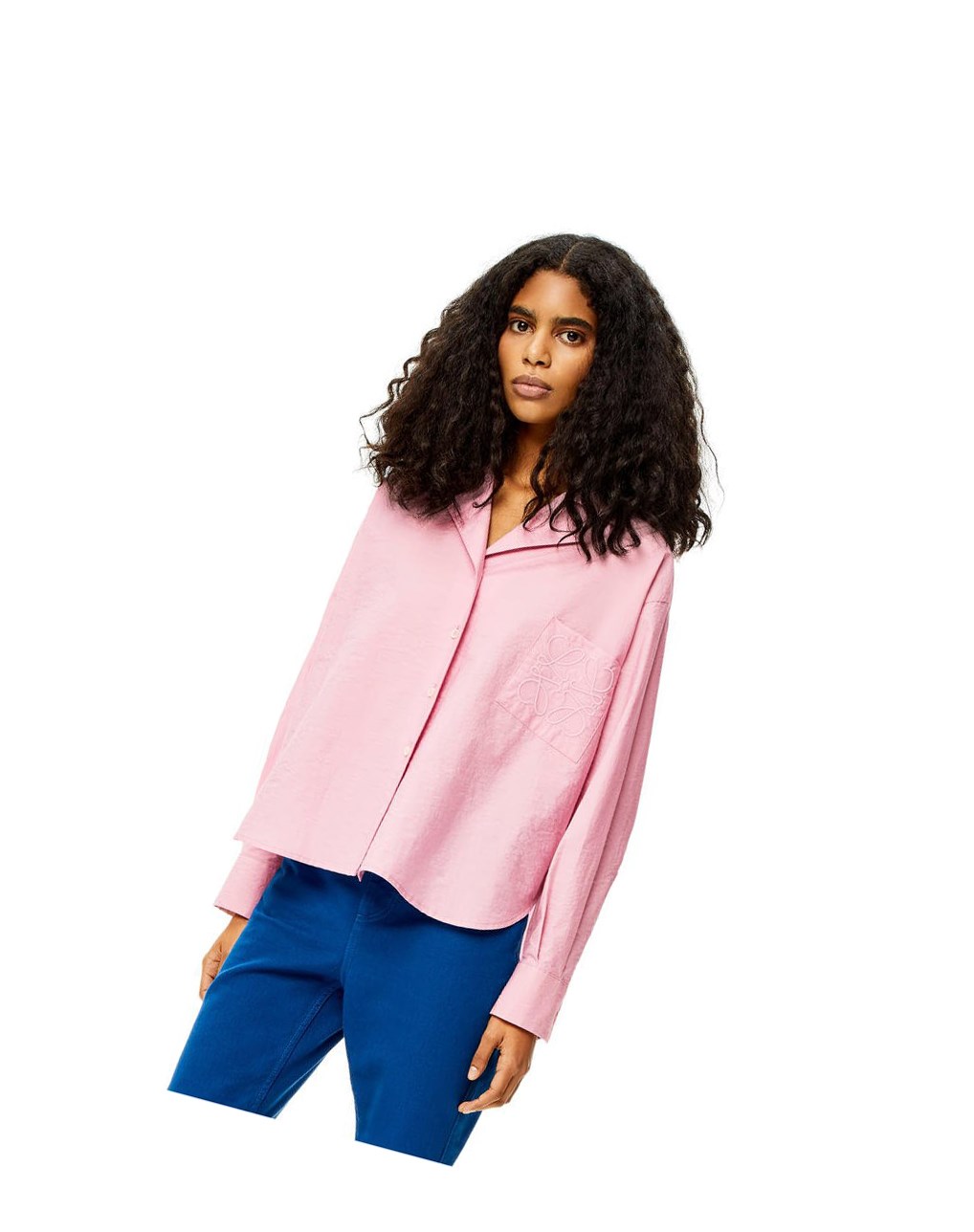 Loewe Anagram pyjama blouse in cotton Rosas | FWBPD-9480
