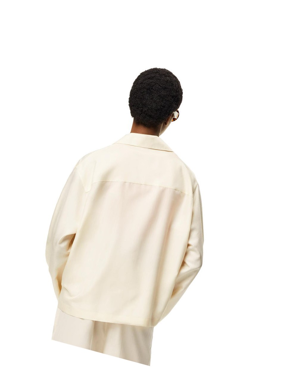 Loewe Anagram pyjama blouse in silk Milk | TZKMY-6271