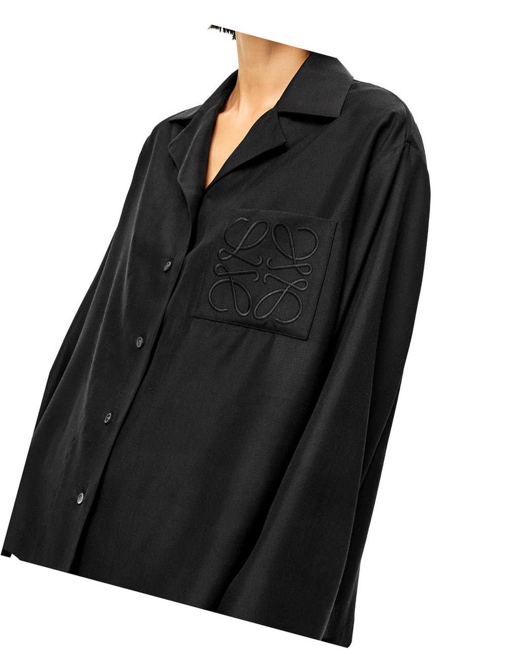 Loewe Anagram pyjama blouse in silk Negros | MKQAW-3914