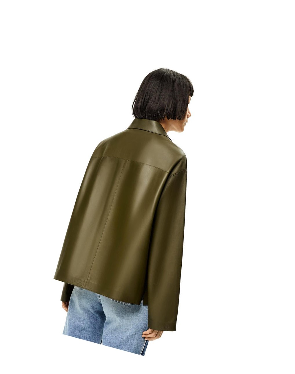 Loewe Anagram pyjama shirt in nappa Kaki Oscuro Verdes | EFTCZ-4961