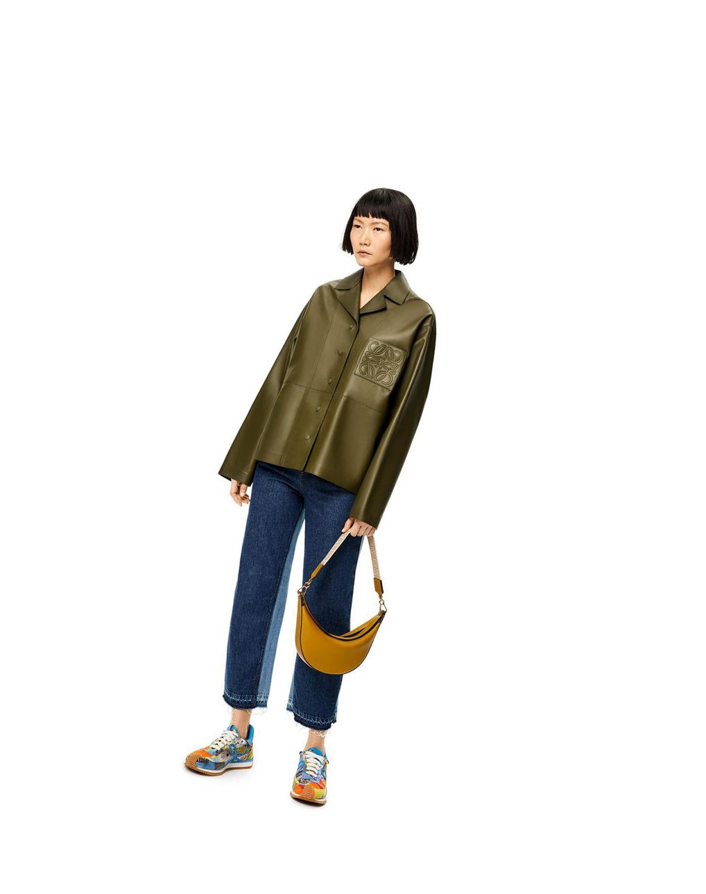 Loewe Anagram pyjama shirt in nappa Kaki Oscuro Verdes | EFTCZ-4961