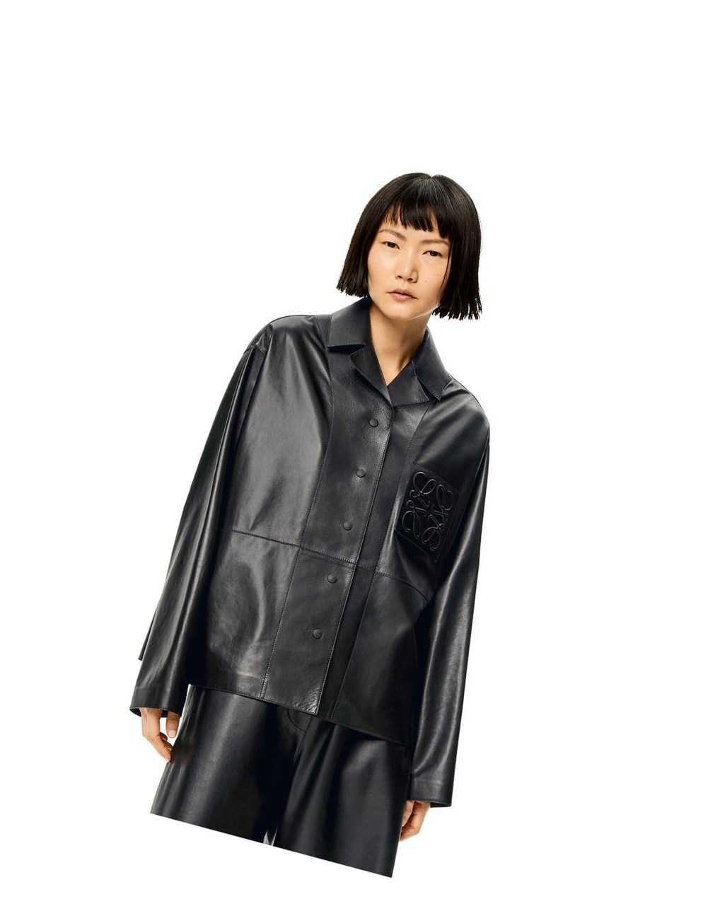 Loewe Anagram pyjama shirt in nappa Negros | EZRGD-9301