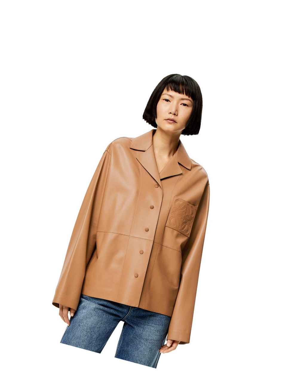 Loewe Anagram pyjama shirt in nappa Toffee | RZPHF-7839