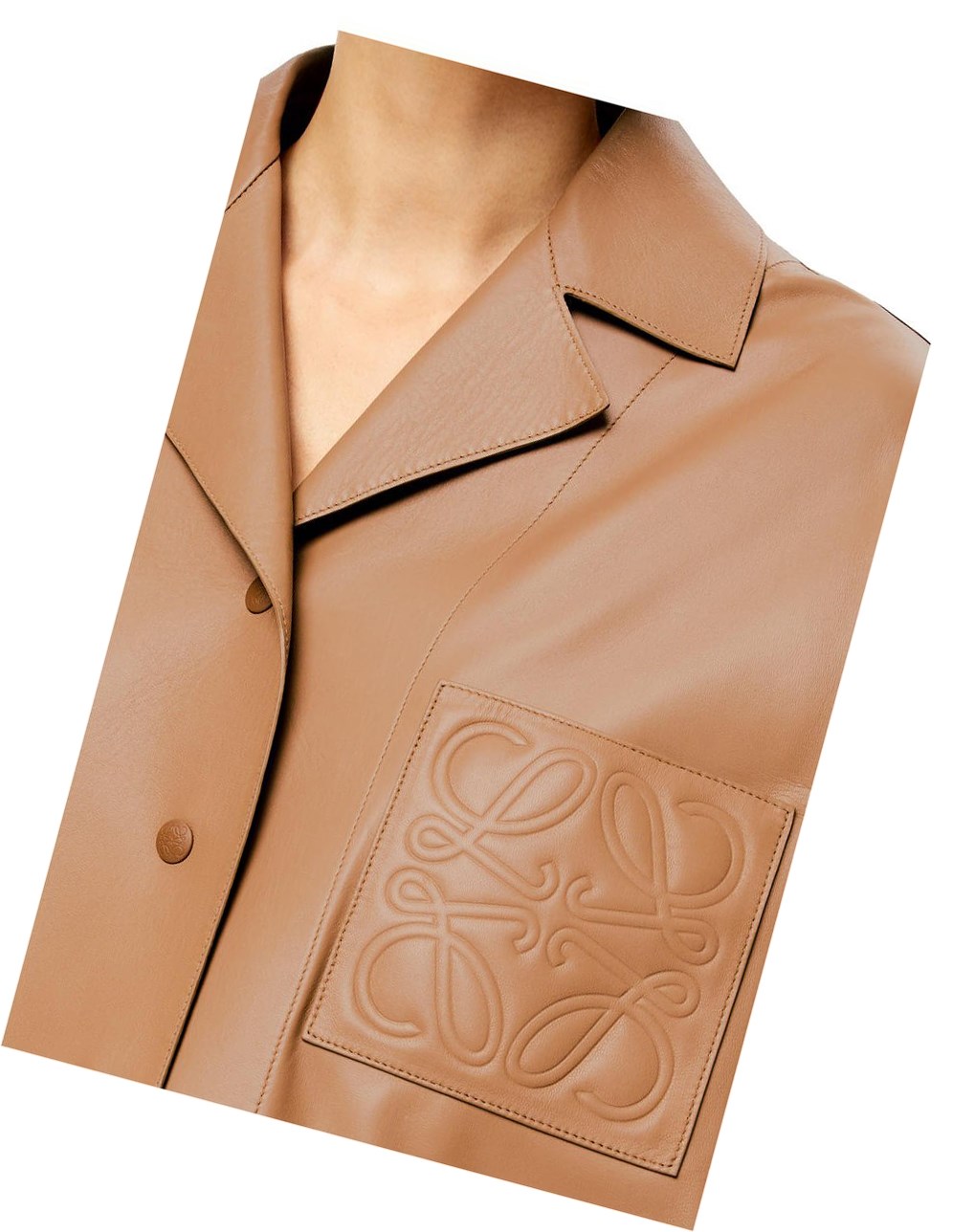 Loewe Anagram pyjama shirt in nappa Toffee | RZPHF-7839