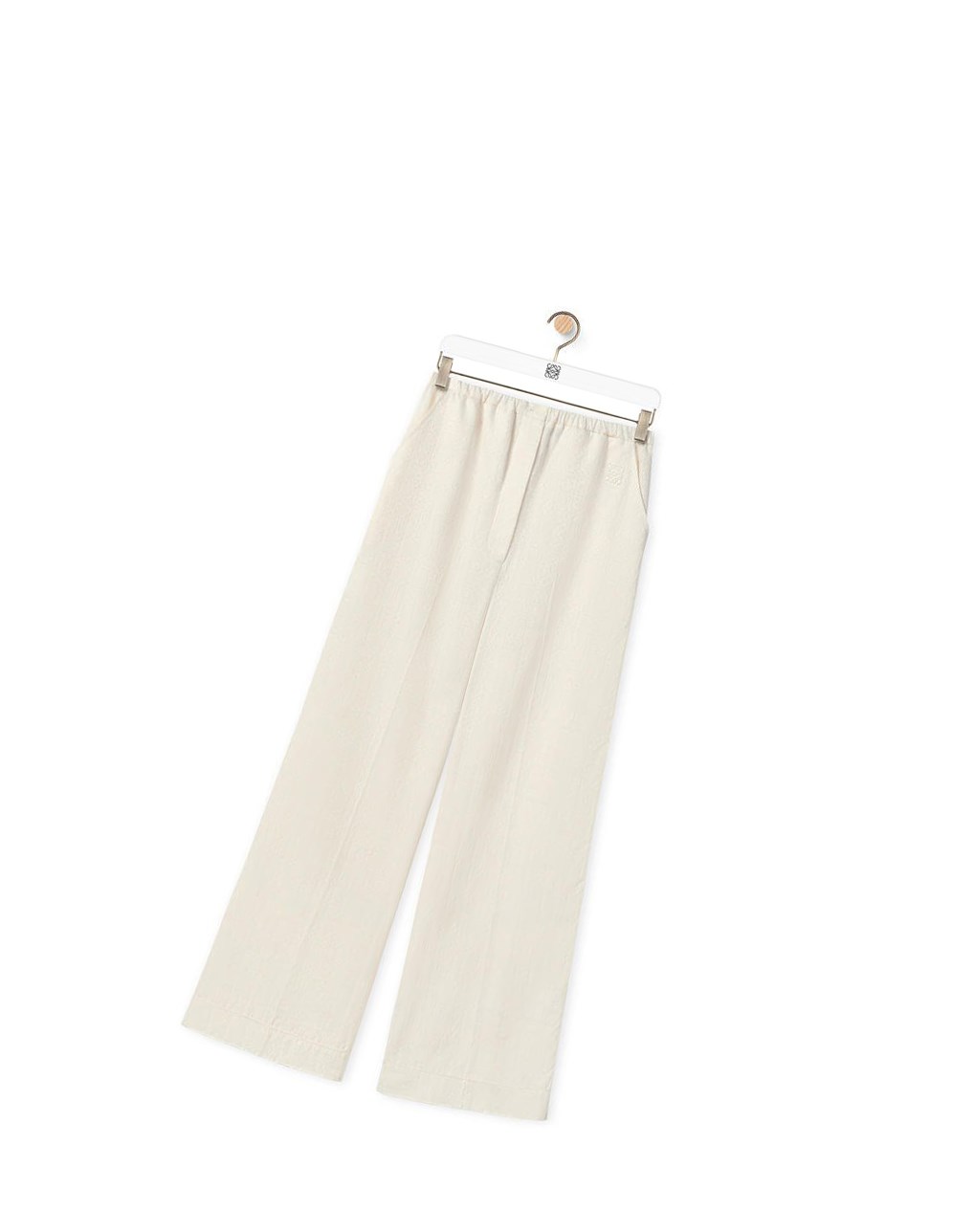 Loewe Anagram pyjama trousers in silk and cotton Ivory | LSUKD-5718