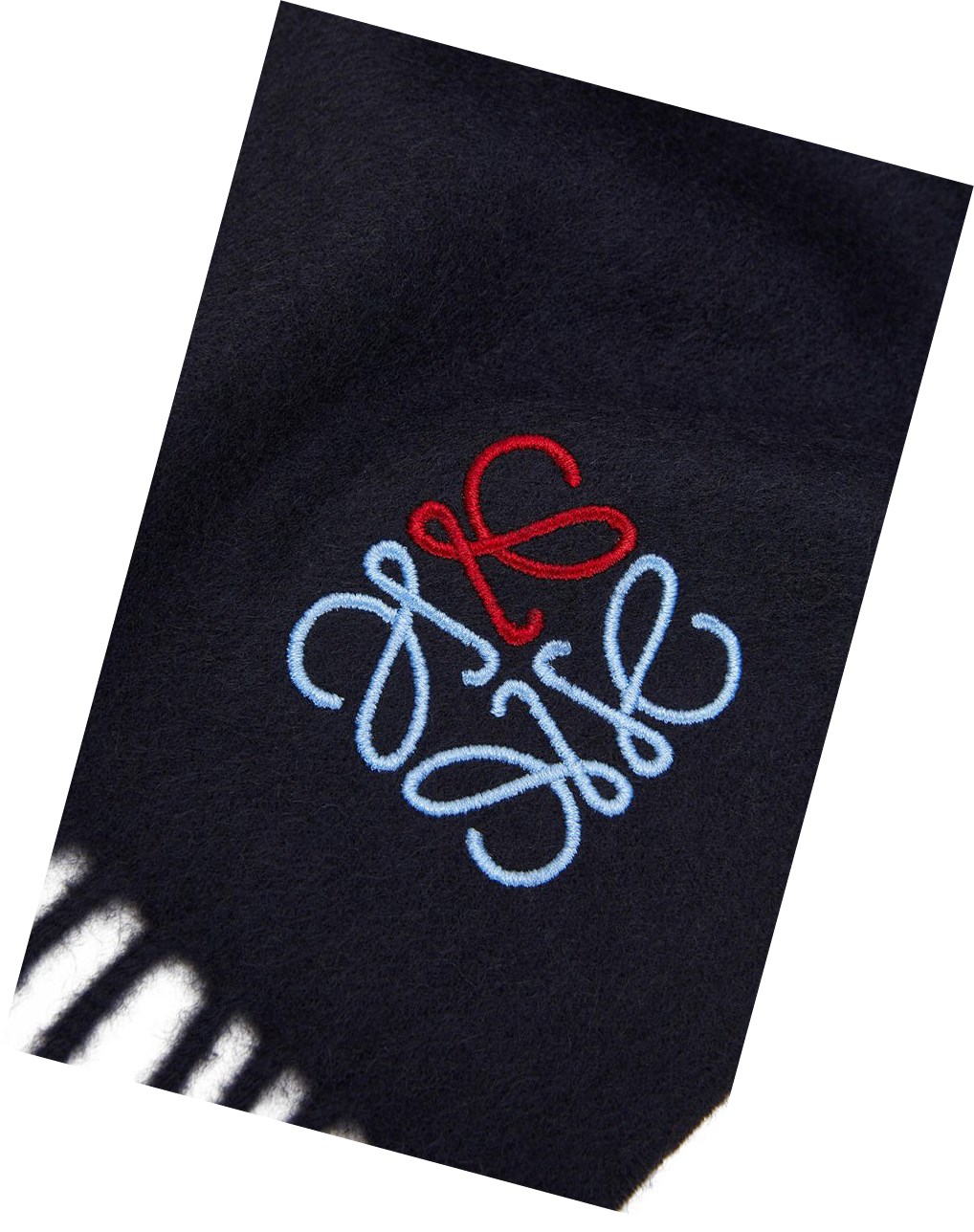 Loewe Anagram scarf in cashmere Azul Marino Azules | ZGEOU-0683
