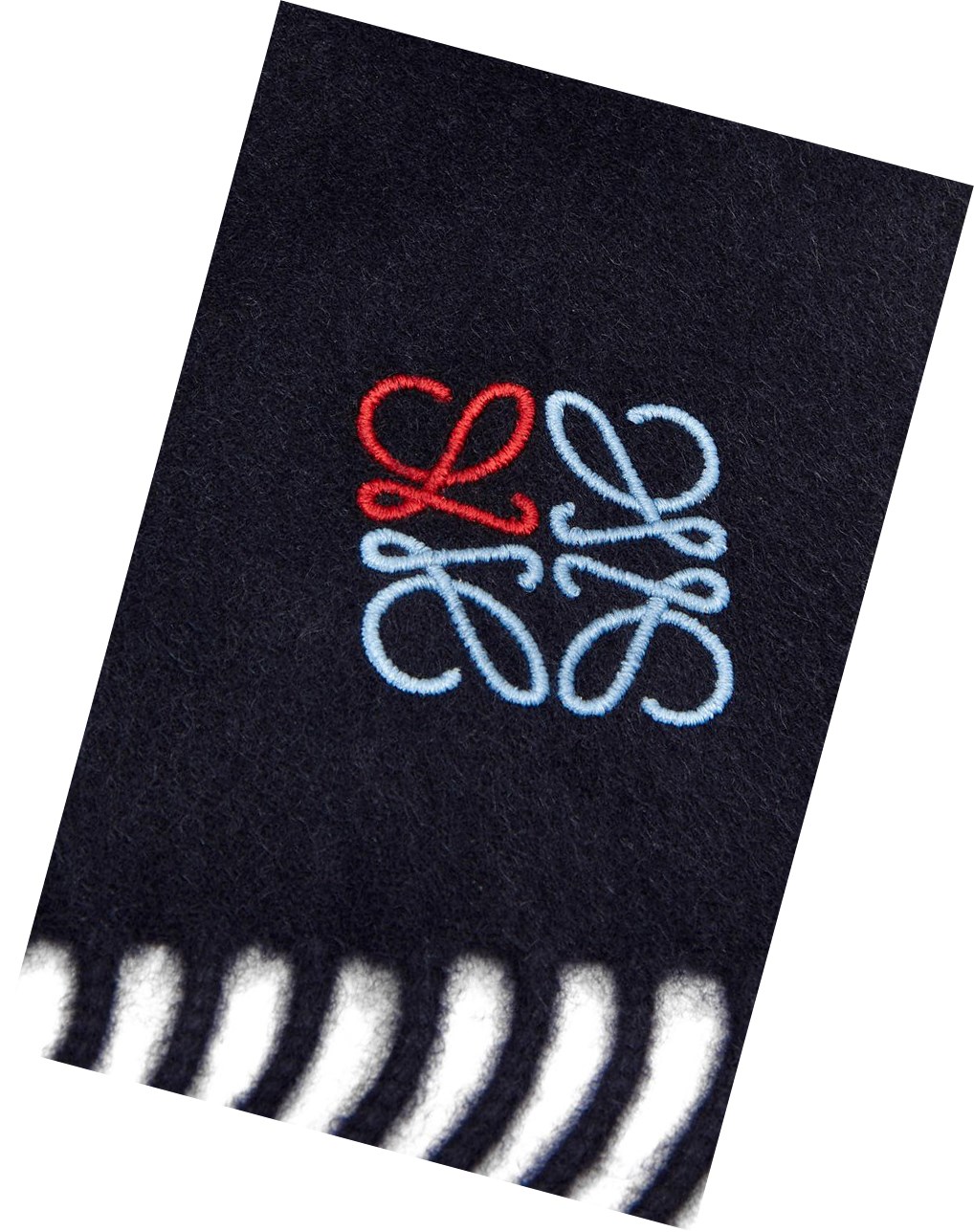 Loewe Anagram scarf in cashmere Azules Oscuro | VBNLS-9084