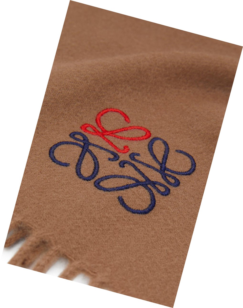 Loewe Anagram scarf in cashmere Camel | WMTFK-7162