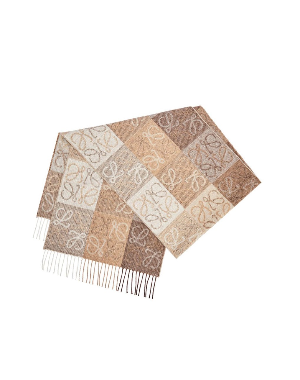Loewe Anagram scarf in wool and cashmere Blancos Beige | DAJYC-6129