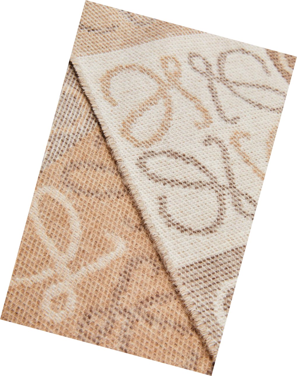 Loewe Anagram scarf in wool and cashmere Blancos Beige | DAJYC-6129