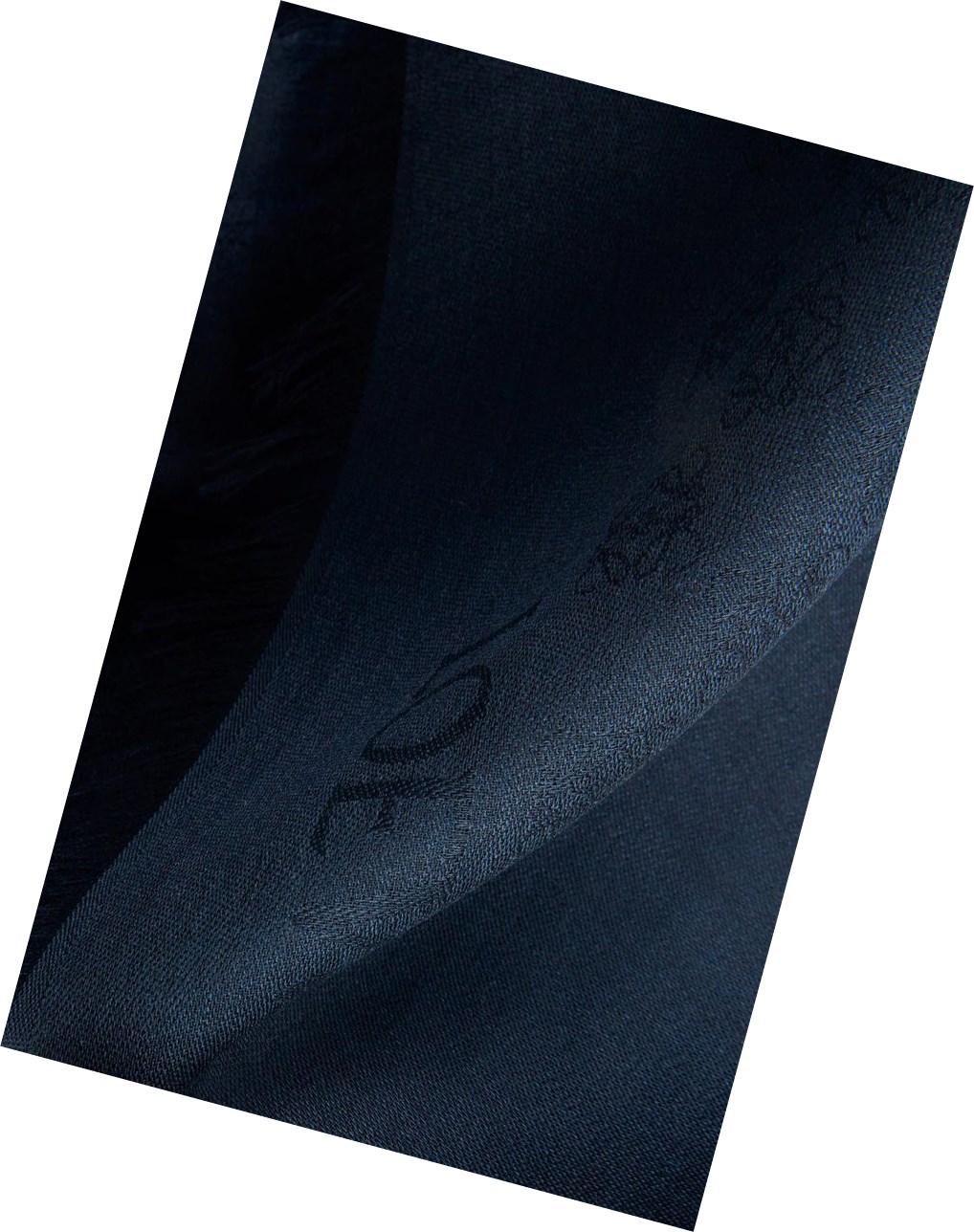 Loewe Anagram scarf in wool and silk Azules Oscuro | IXRCM-3195