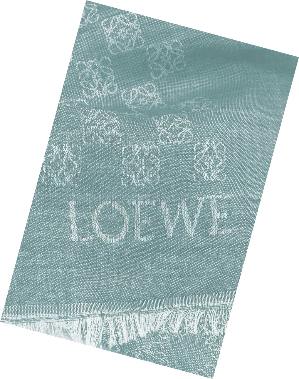 Loewe Anagram scarf in wool and silk Grises Azules | YJPSK-7403