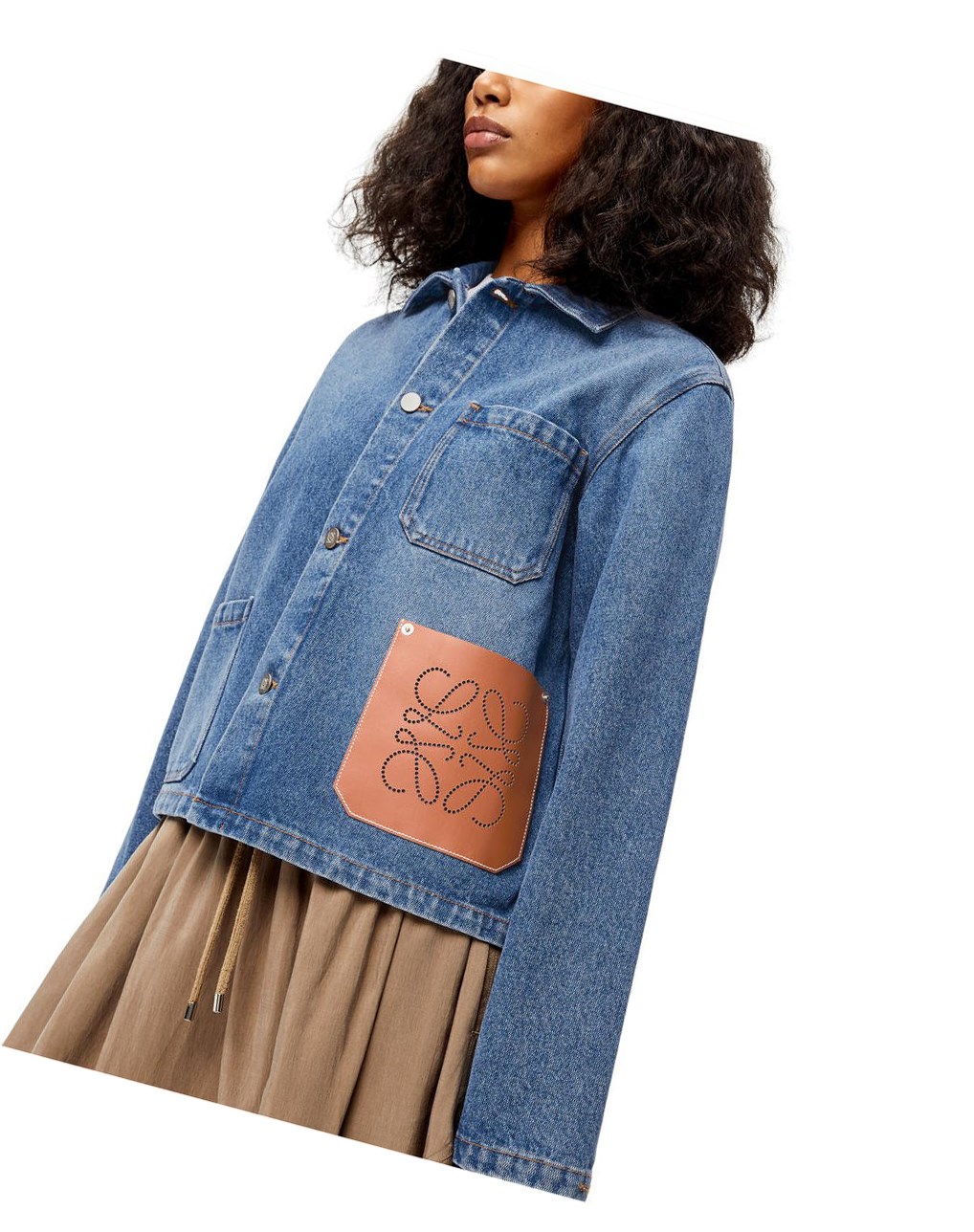 Loewe Anagram short jacket in cotton Azules | LUKCB-0149