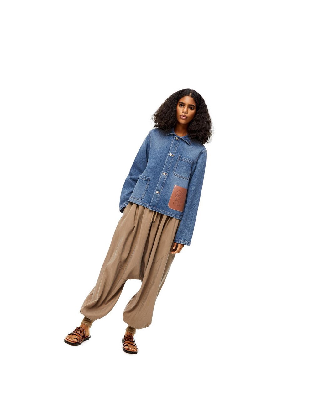 Loewe Anagram short jacket in cotton Azules | LUKCB-0149