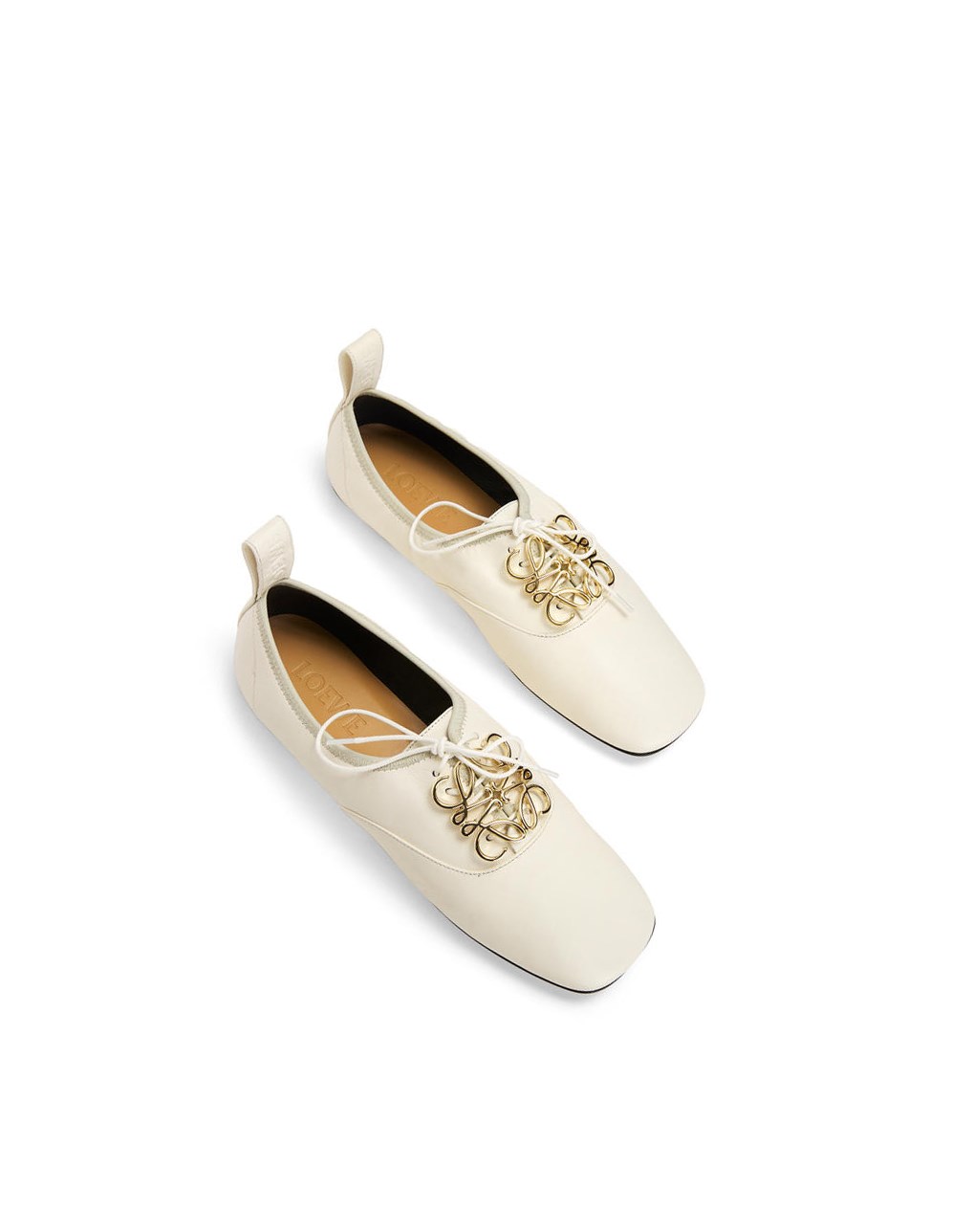 Loewe Anagram soft derby in lambskin Blancos | BEFQW-8605
