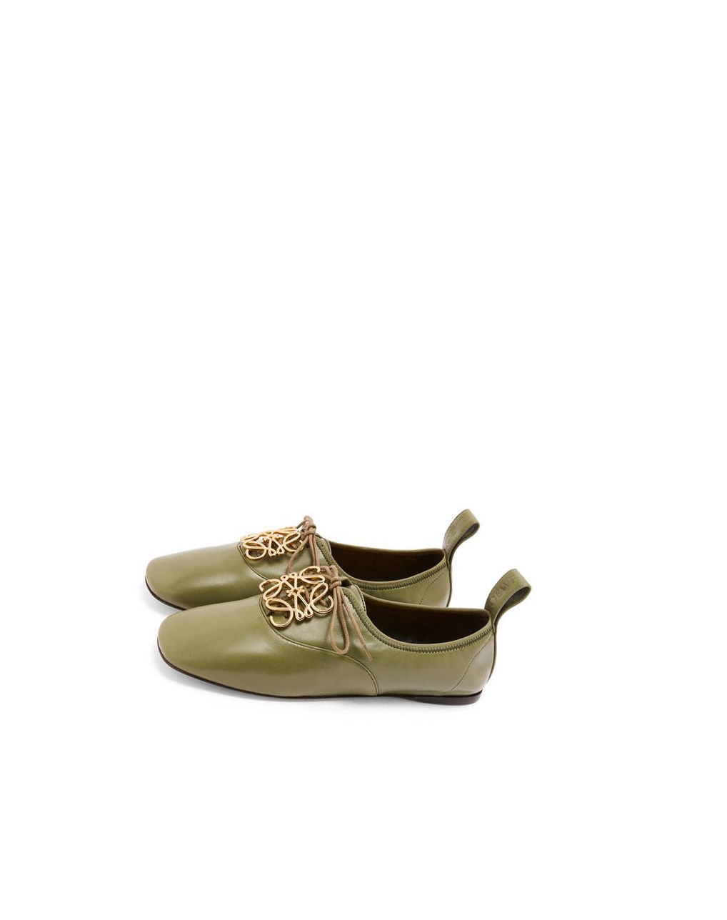 Loewe Anagram soft derby in lambskin Verde Oliva Verdes | LESUC-6547