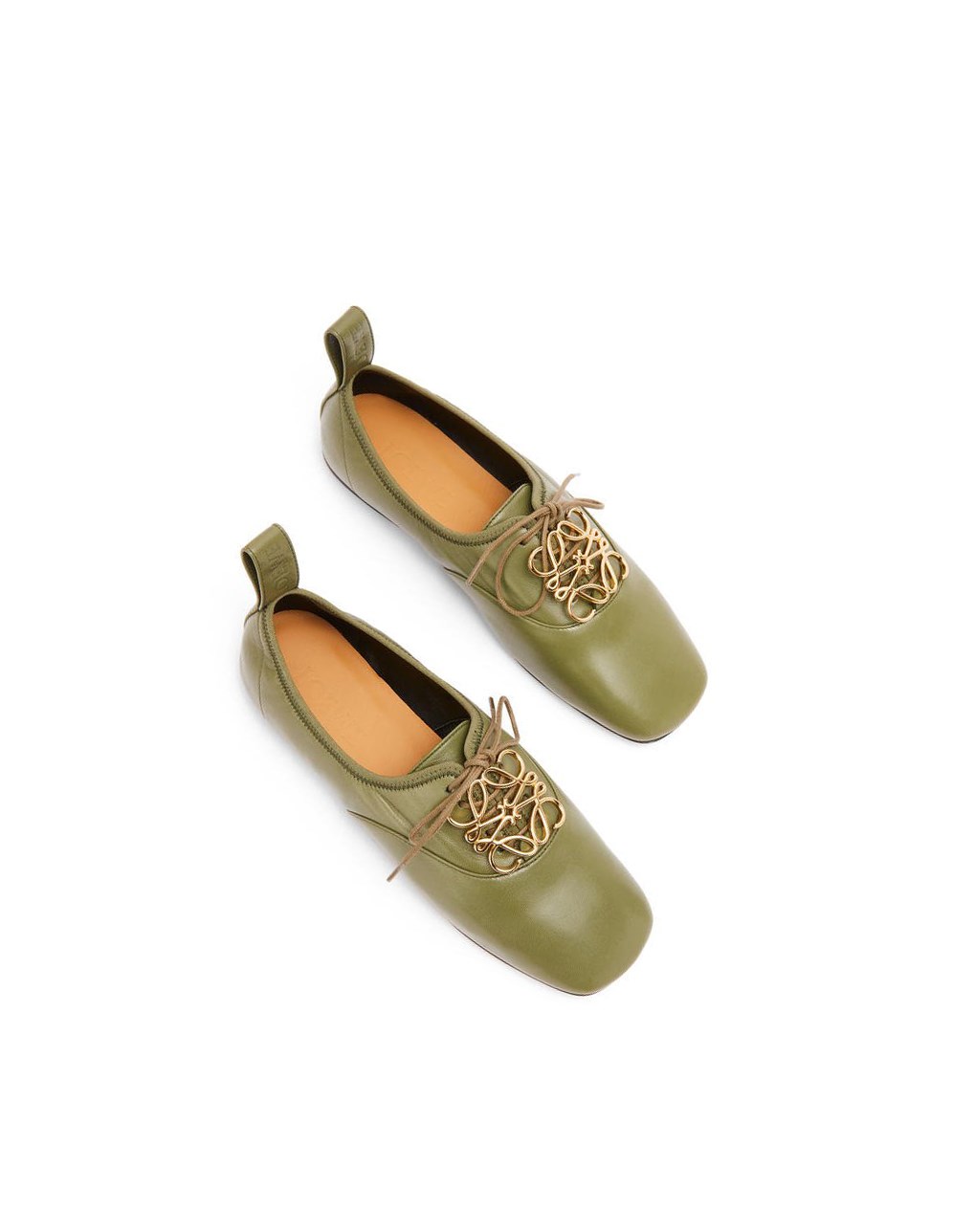 Loewe Anagram soft derby in lambskin Verde Oliva Verdes | LESUC-6547