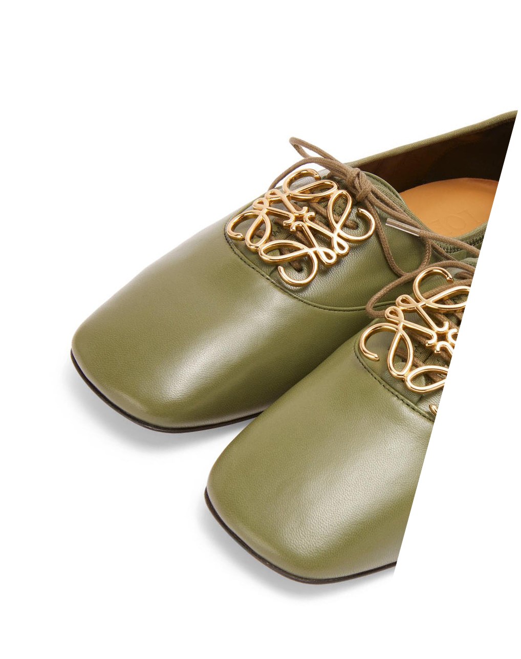 Loewe Anagram soft derby in lambskin Verde Oliva Verdes | LESUC-6547