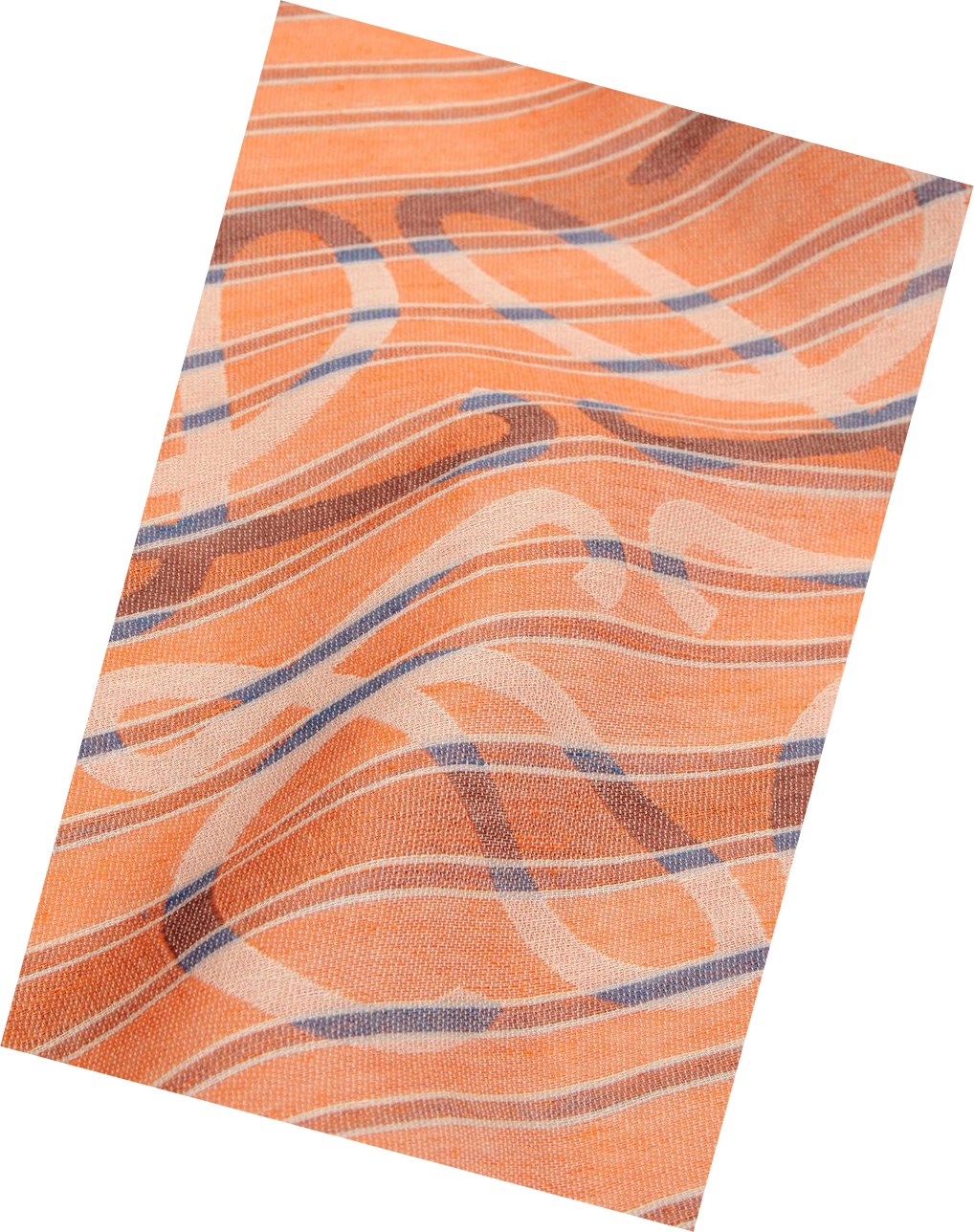 Loewe Anagram stripe scarf in linen Naranjas Multicolor | KDEWY-2648