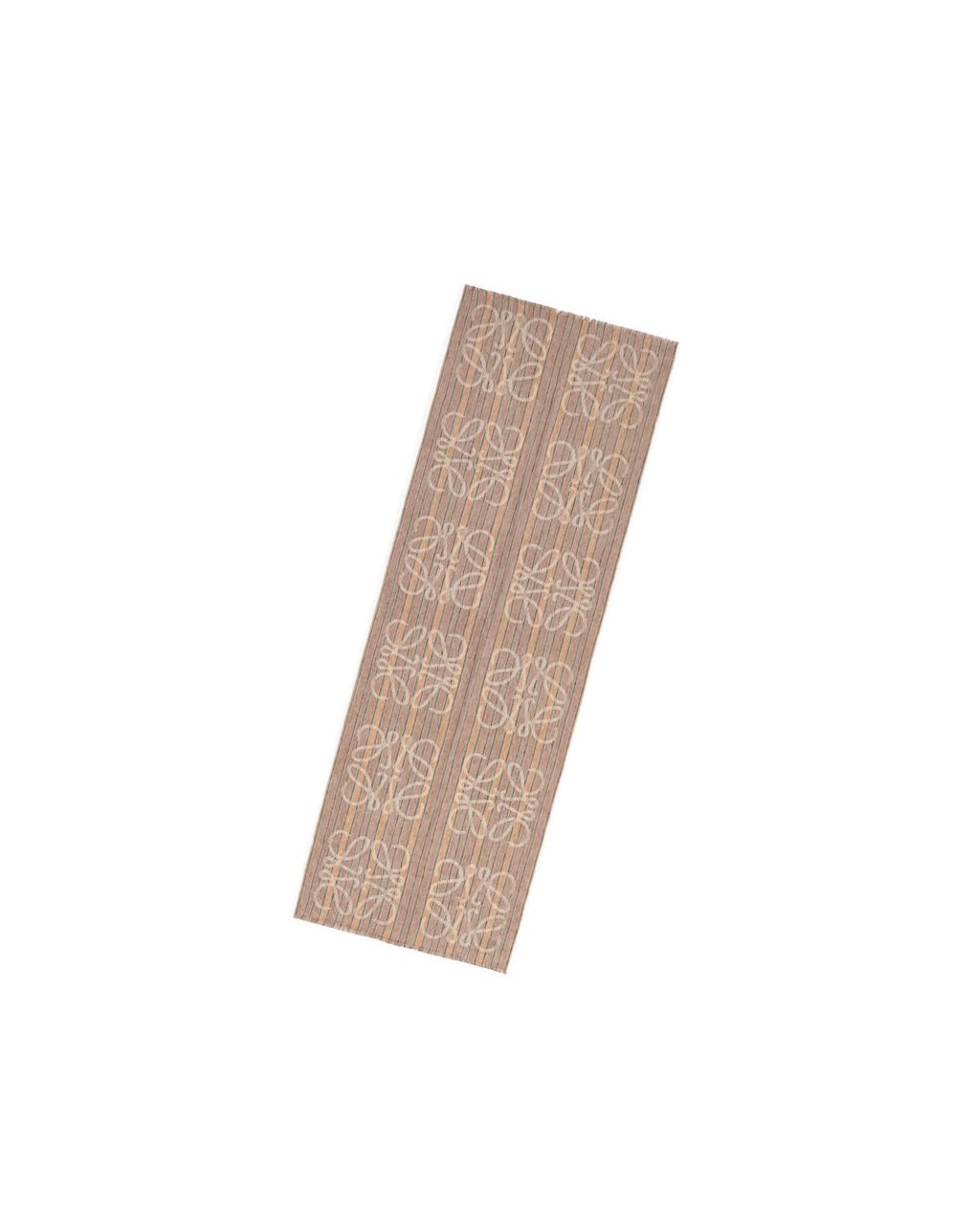 Loewe Anagram stripe scarf in linen Verdes Multicolor | HYOLW-2531