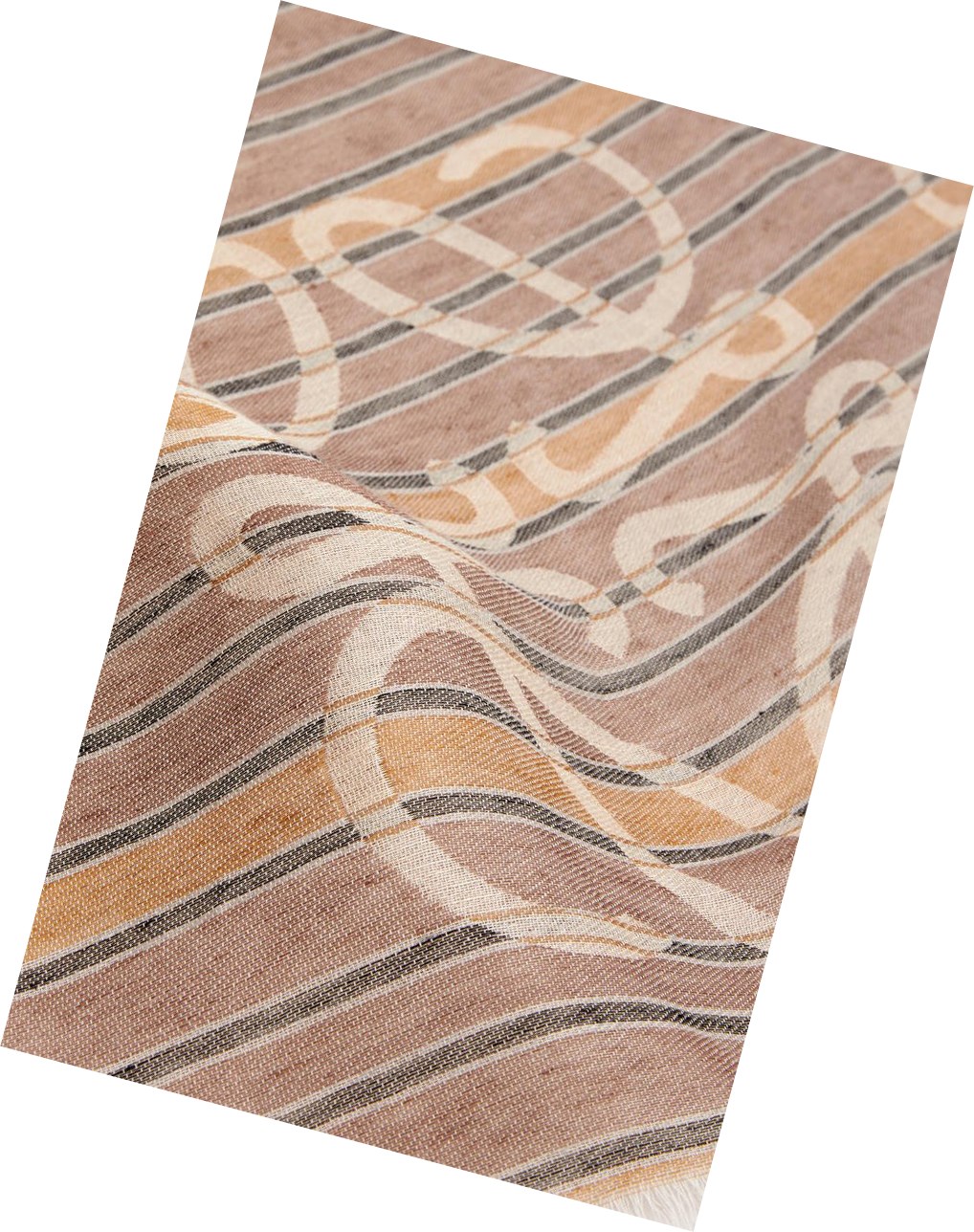 Loewe Anagram stripe scarf in linen Verdes Multicolor | HYOLW-2531