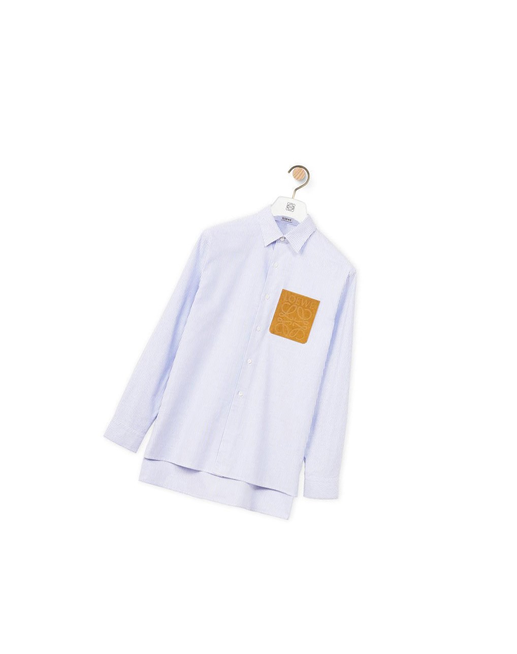 Loewe Anagram stripe shirt in cotton Blancos Azules | TJXUY-0571