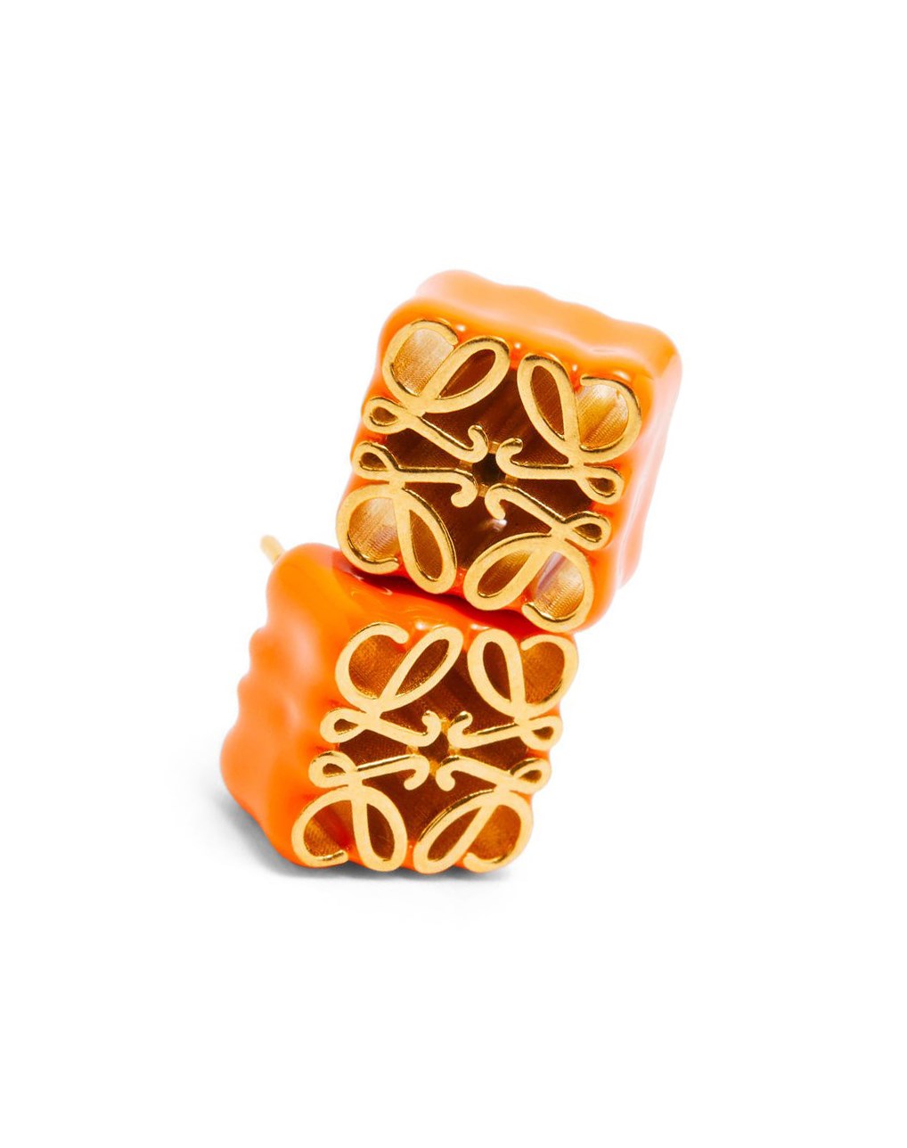Loewe Anagram stud earrings in sterling silver and enamel Naranjas | ICOSY-3298