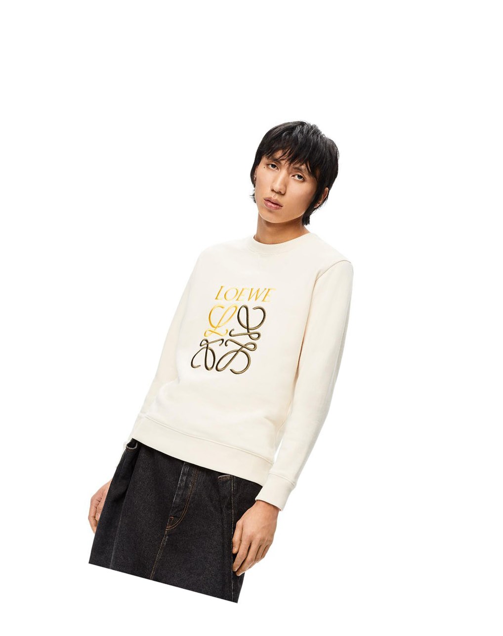 Loewe Anagram sweatshirt in cotton Ecru | OLZTA-2576