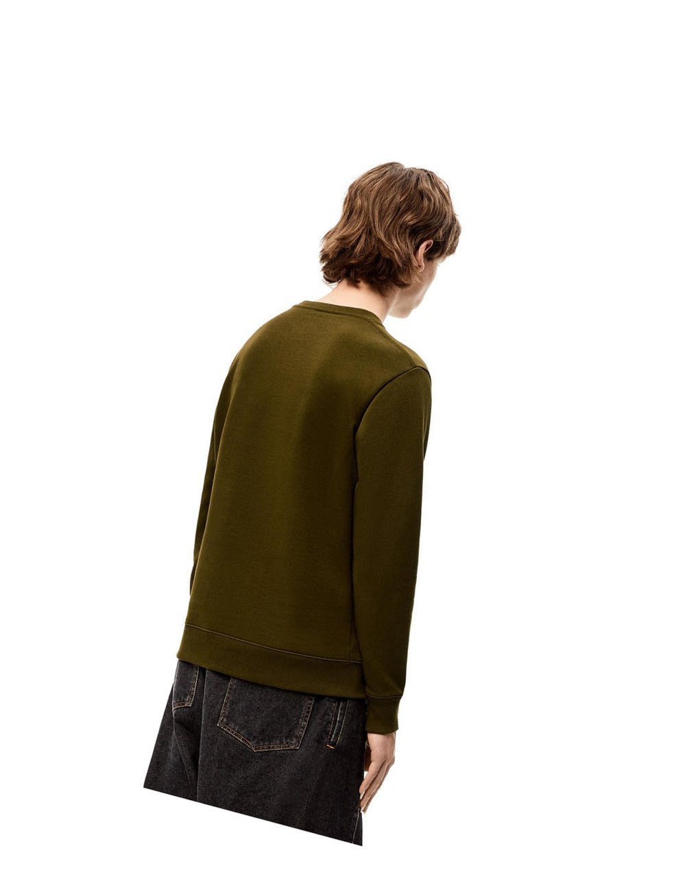Loewe Anagram sweatshirt in cotton Kaki Oscuro Verdes | YFBXE-1856