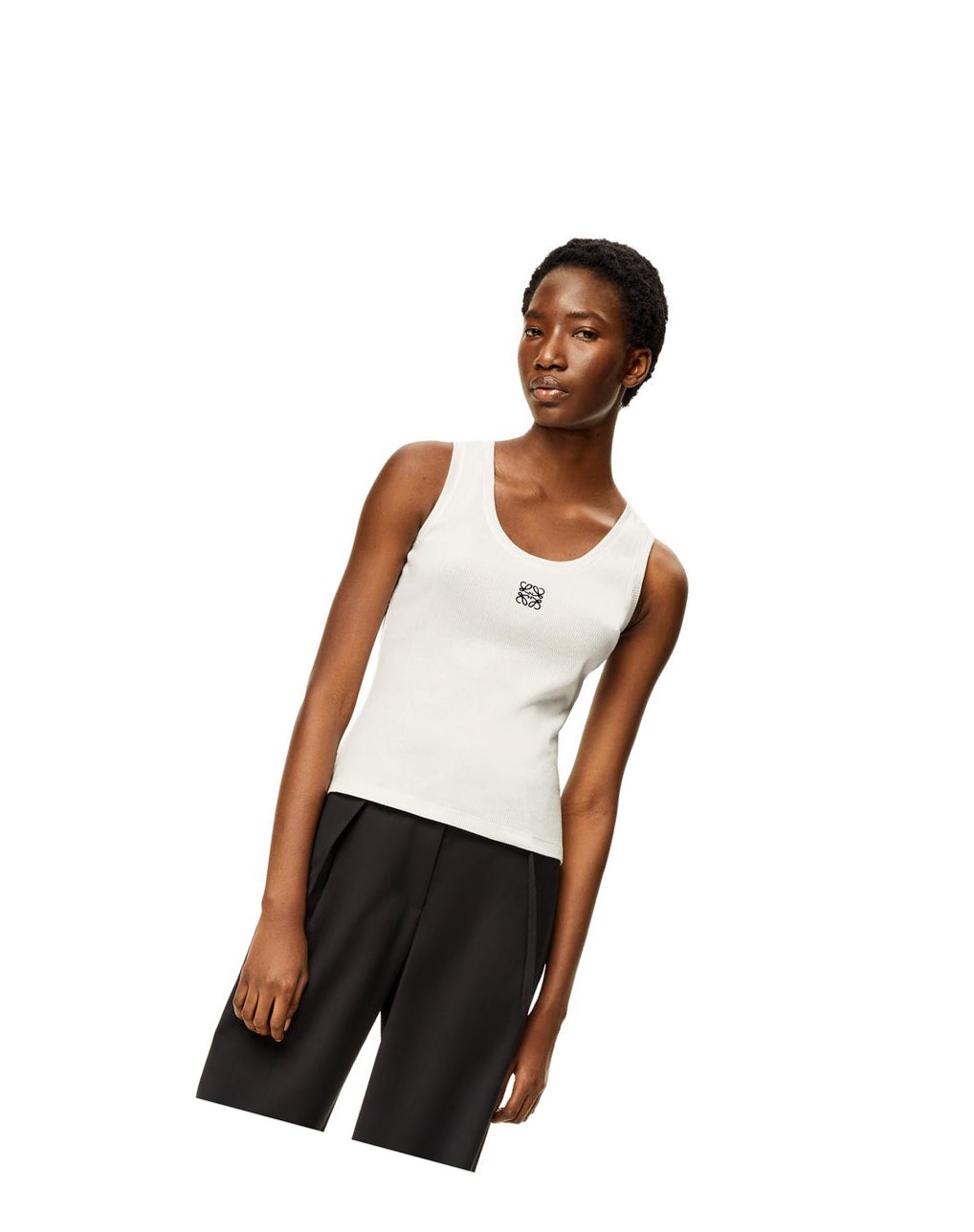 Loewe Anagram tank top in cotton Blancos | XOHLI-9670