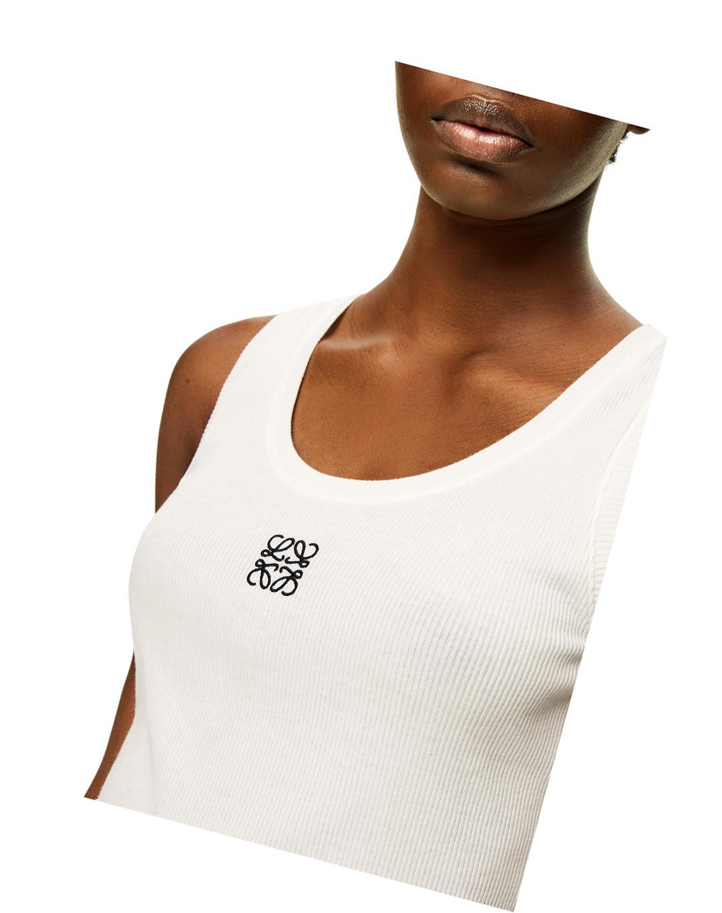 Loewe Anagram tank top in cotton Blancos | XOHLI-9670