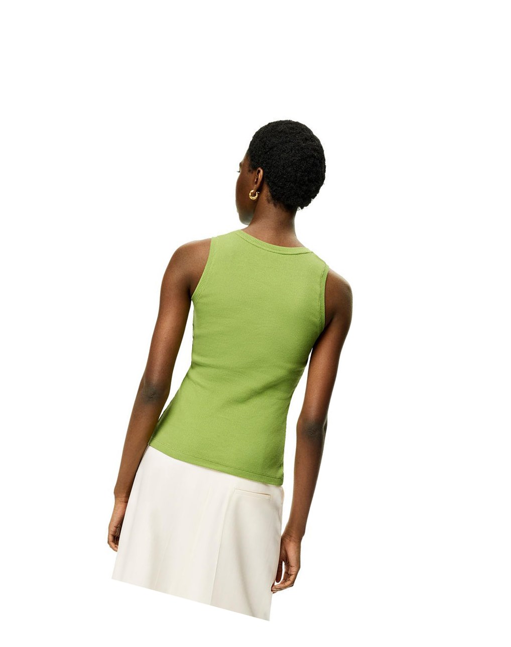Loewe Anagram tank top in cotton Verdes | VJNWR-2964
