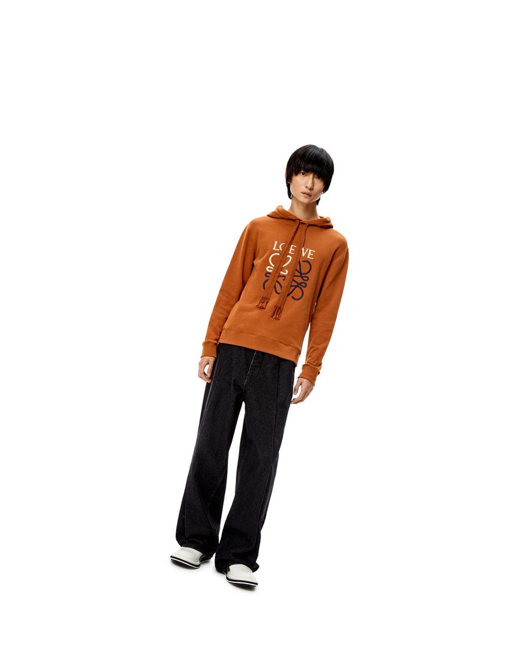 Loewe Anagram tonal hoodie in cotton Rojos | QASKF-3915