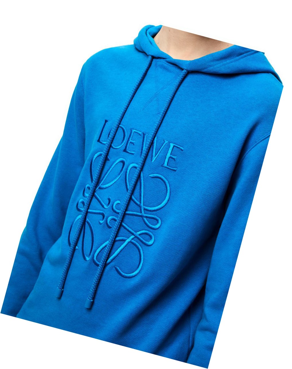 Loewe Anagram tonal hoodie in cotton Turquesa Oscuro | ZEBVX-3154