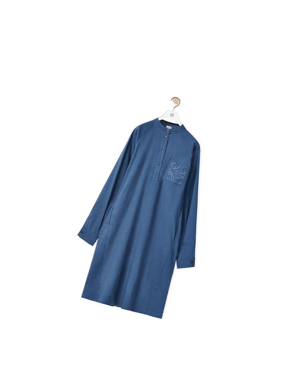 Loewe Anagram tunic dress in linen and cotton Azules | UHPCL-2410
