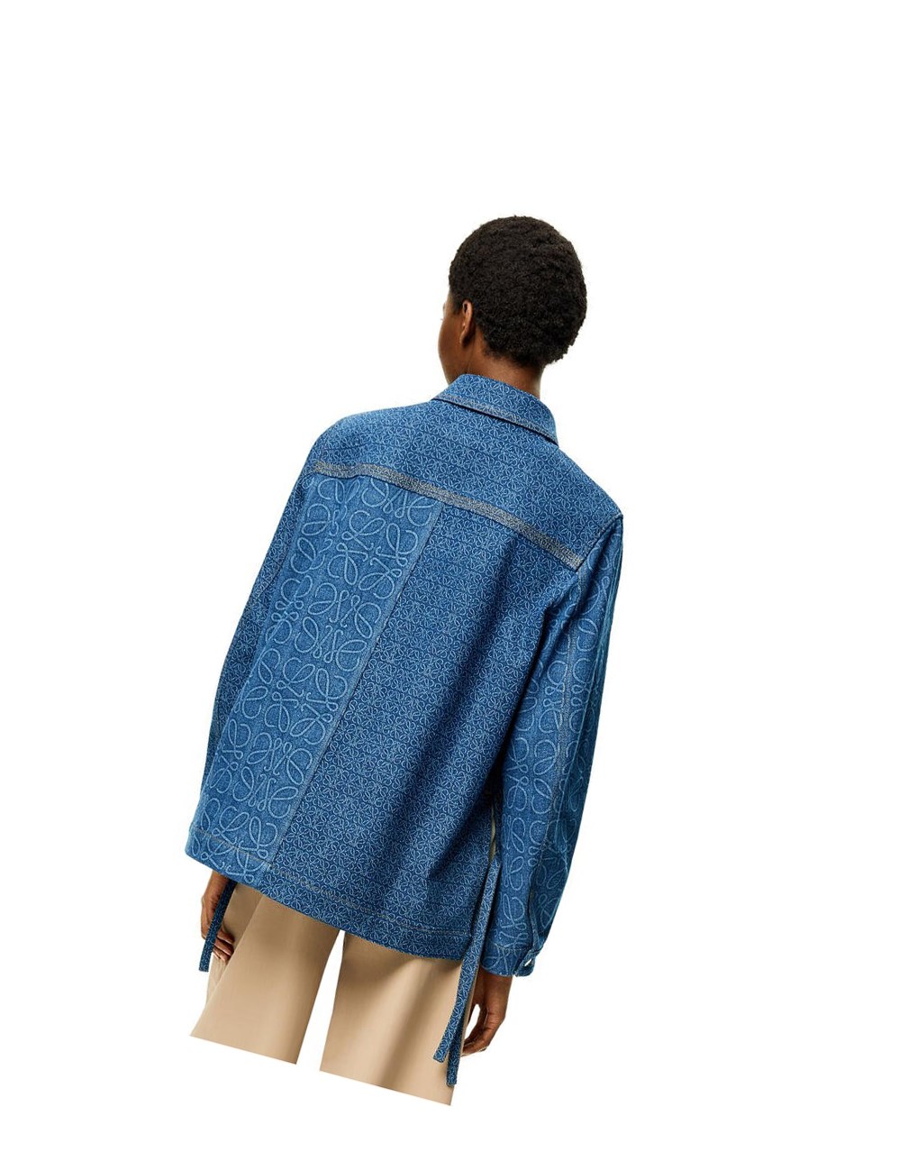Loewe Anagram workwear jacket in denim Azules Azules | OYUCQ-0417